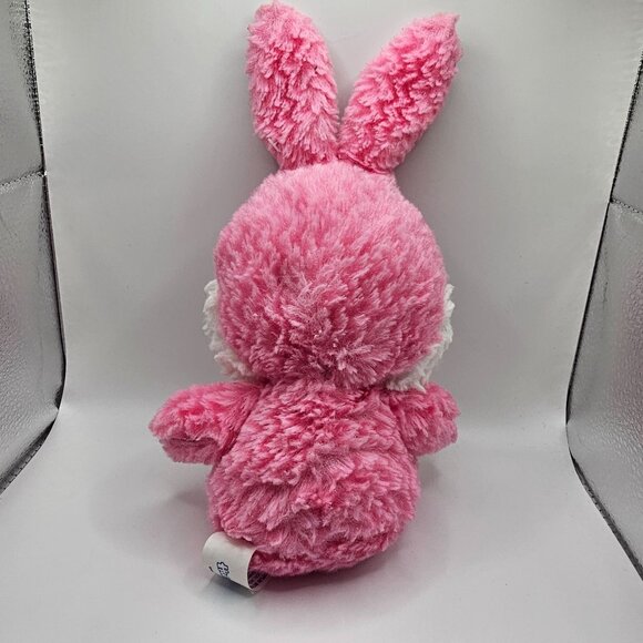 Hug Fun 10" Pink Easter Bunny Plush Glitter Eyes Rabbit Spring Stuffed Animal - Picture 4 of 5